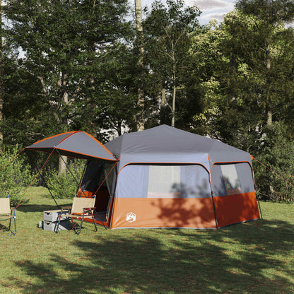 vidaXL Instant Tent with Rainfly 12-Person Quick-Release with Roof - Grey - 458 x 458 x 230 cm