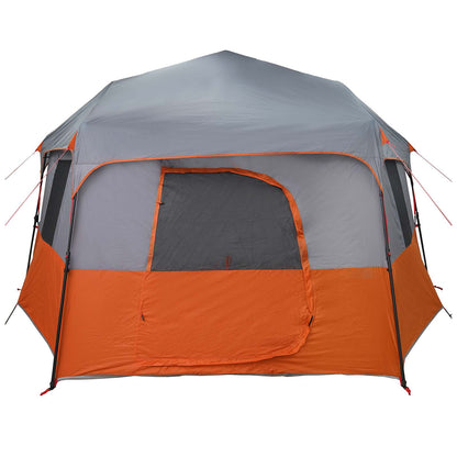 vidaXL Instant Tent with Rainfly 12-Person Quick-Release with Roof - Grey - 458 x 458 x 230 cm