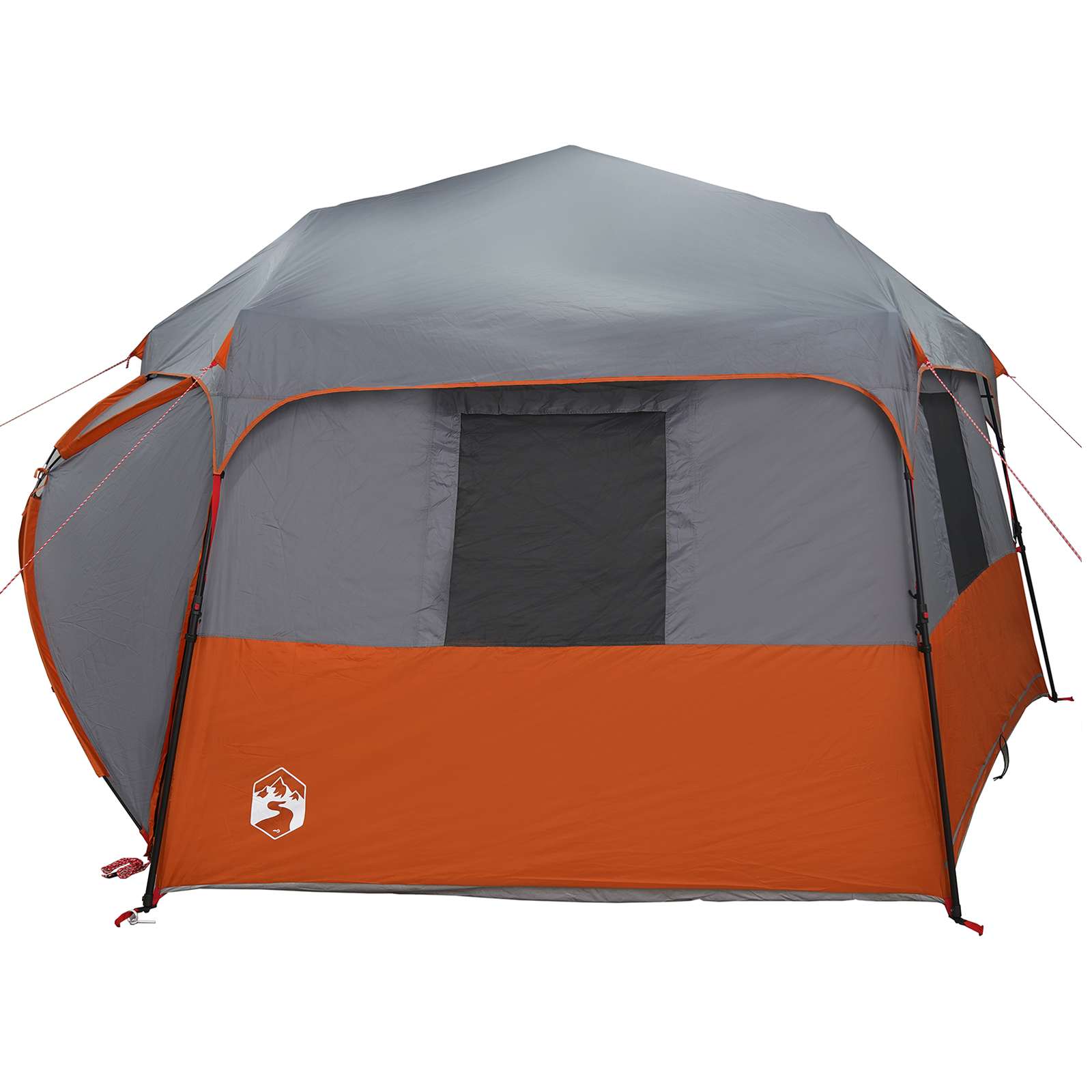 vidaXL Instant Tent with Rainfly 12-Person Quick-Release with Roof - Grey - 458 x 458 x 230 cm