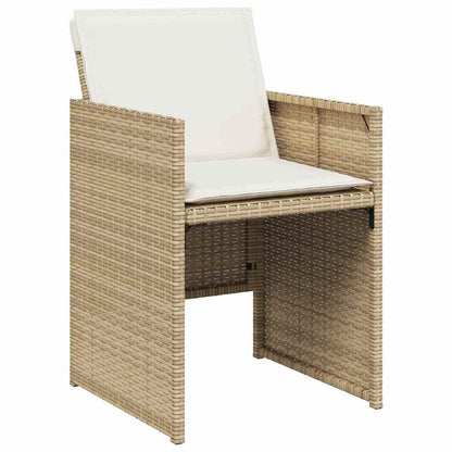vidaXL Garden Dining Set 9 pcs Beige Poly Rattan