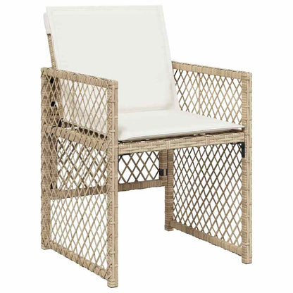 vidaXL Garden Dining Set 9 pcs Beige Poly Rattan