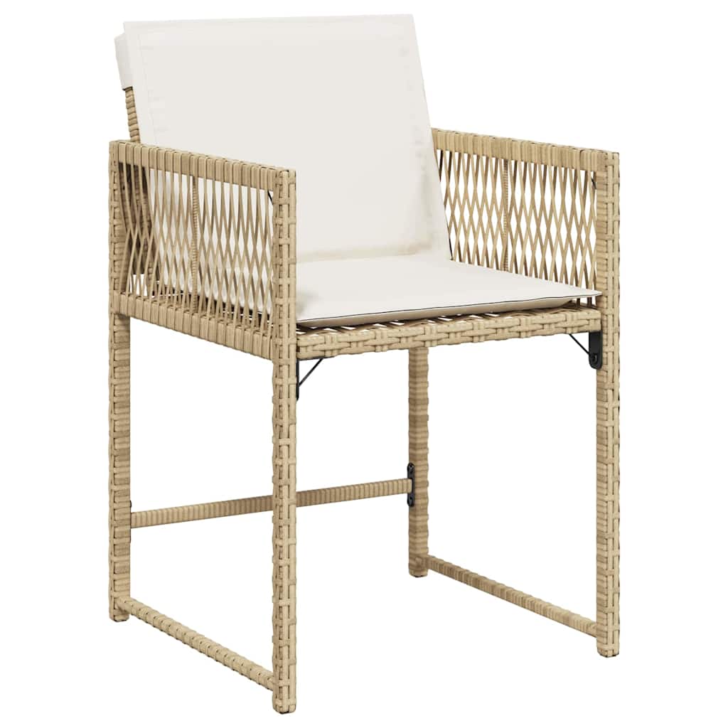 vidaXL Garden Dining Set 9 pcs Beige Poly Rattan