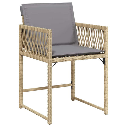 vidaXL Garden Dining Set 9 pcs Beige Poly Rattan