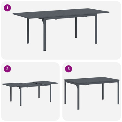 vidaXL Outdoor Dinner Table Folding Anthracite 210 x 90 x 73 cm Steel