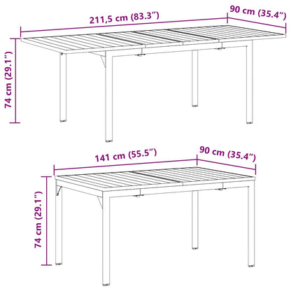 vidaXL Outdoor Dinner Table Folding Anthracite 210 x 90 x 73 cm Steel