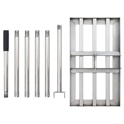 vidaXL Garden Leveling Rake Silver 45 x 25 x 200 cm Stainless Steel