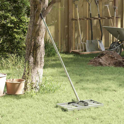 vidaXL Garden Leveling Rake Silver 45 x 25 x 200 cm Stainless Steel