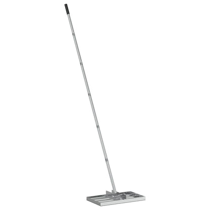 vidaXL Garden Leveling Rake Silver 45 x 25 x 200 cm Stainless Steel