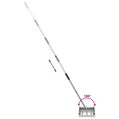vidaXL Garden Leveling Rake Silver 45 x 25 x 200 cm Stainless Steel