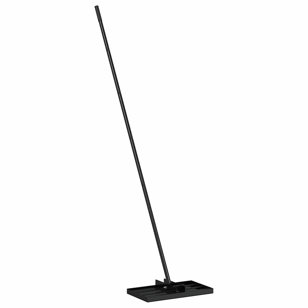 vidaXL Garden Leveling Rake Black 45 x 25 x 200 cm Powder-Coated Steel