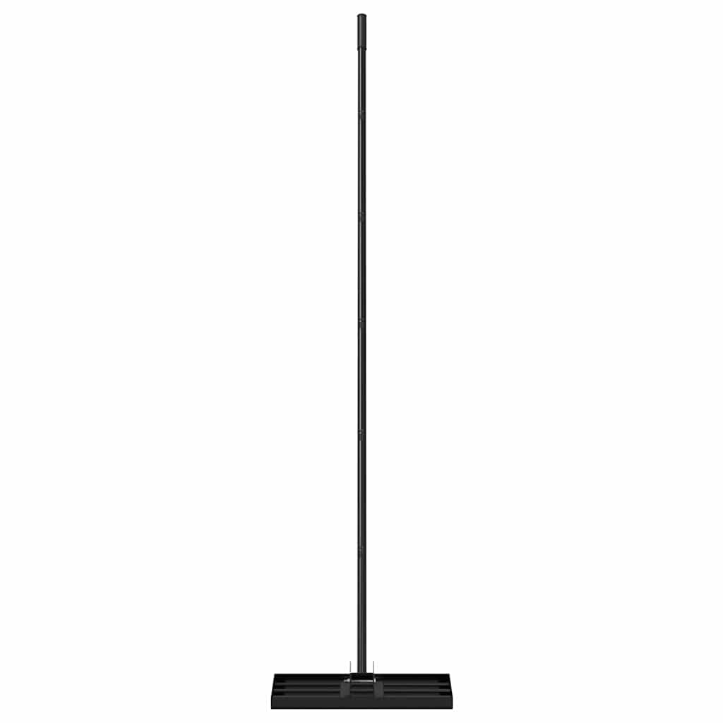 vidaXL Garden Leveling Rake Black 45 x 25 x 200 cm Powder-Coated Steel