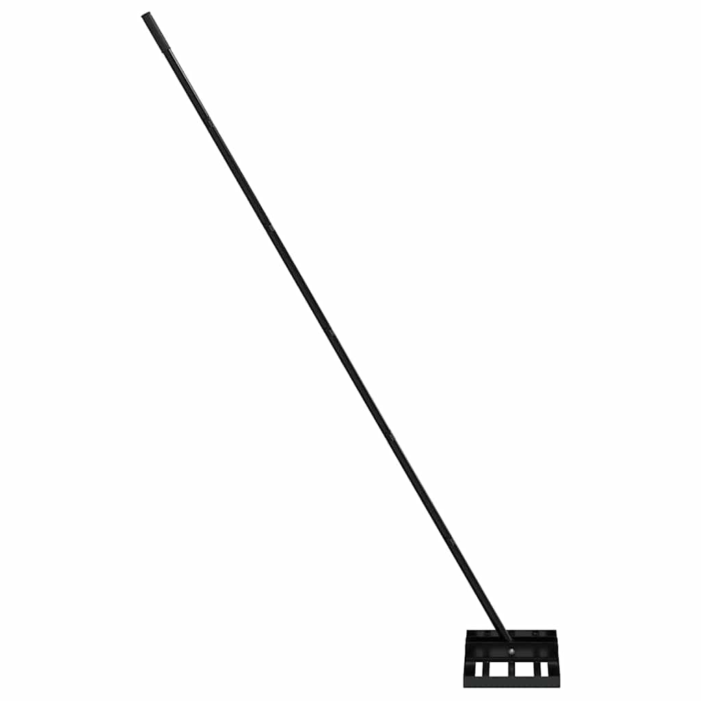 vidaXL Garden Leveling Rake Black 45 x 25 x 200 cm Powder-Coated Steel