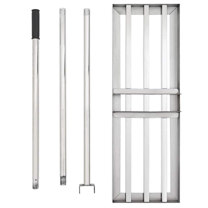 vidaXL Garden Leveling Rake Silver 75 x 25 x 200 cm Stainless Steel