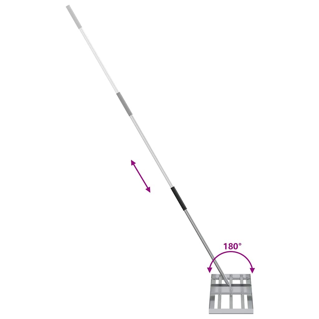 vidaXL Garden Leveling Rake Silver 75 x 25 x 200 cm Stainless Steel