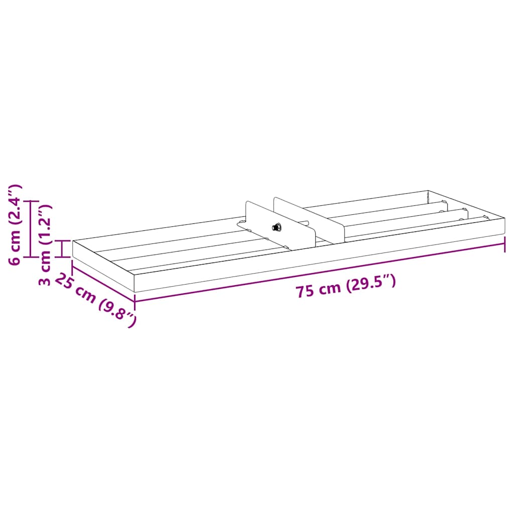 vidaXL Garden Leveling Rake Silver 75 x 25 x 6 cm Stainless Steel
