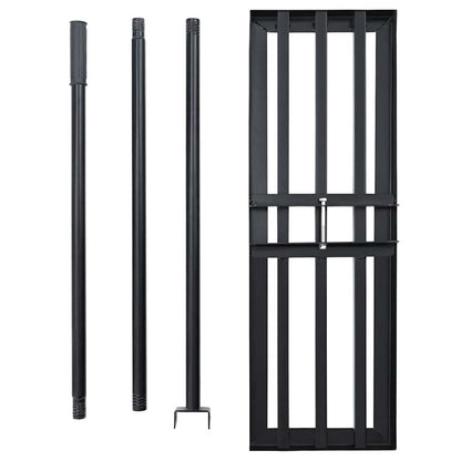 vidaXL Garden Leveling Rake Black 75 x 25 x 200 cm Powder-Coated Steel