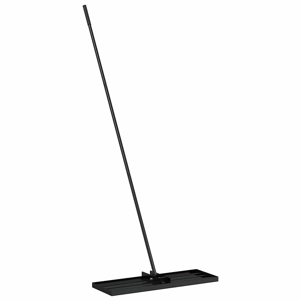 vidaXL Garden Leveling Rake Black 75 x 25 x 200 cm Powder-Coated Steel