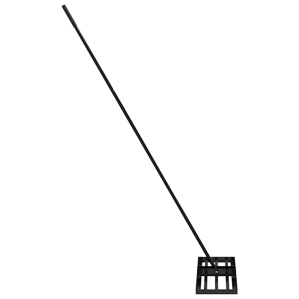 vidaXL Garden Leveling Rake Black 75 x 25 x 200 cm Powder-Coated Steel