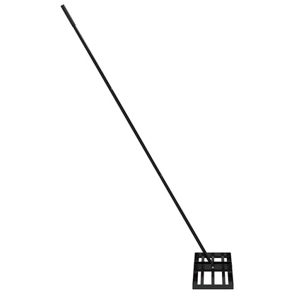 vidaXL Garden Leveling Rake Black 75 x 25 x 200 cm Powder-Coated Steel
