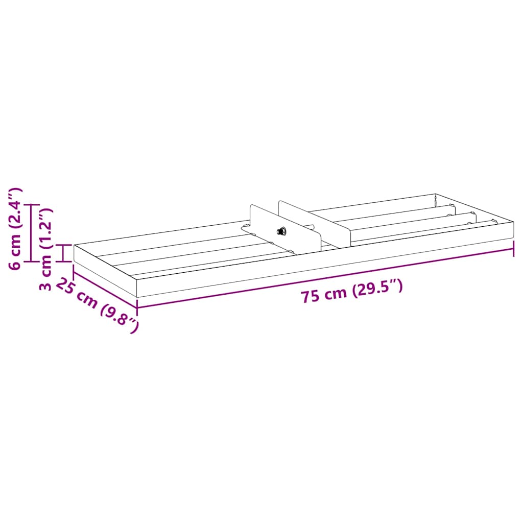 vidaXL Garden Leveling Rake Black 75 x 25 x 6 cm Powder-Coated Steel
