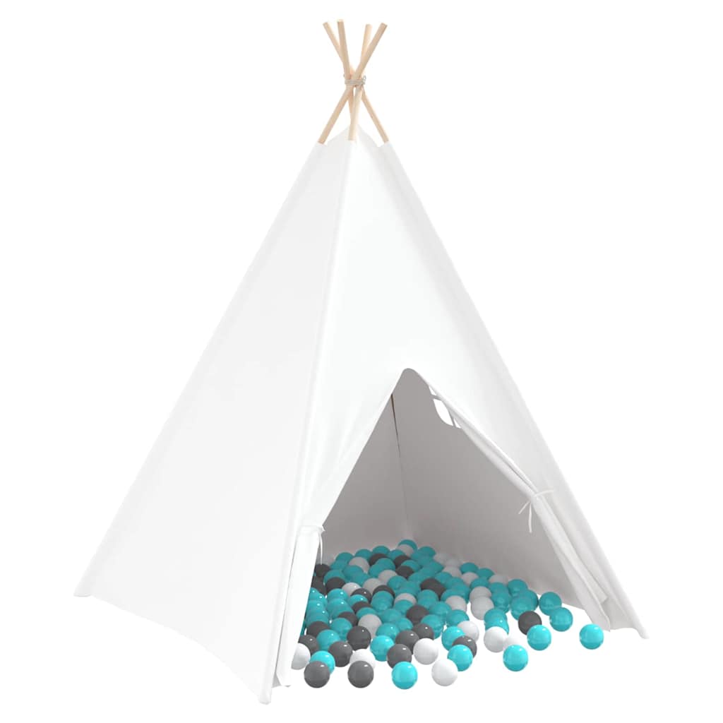 vidaXL Teepee Tent White 120 x 120 x 150 cm Fabric and Plastic - 33904
