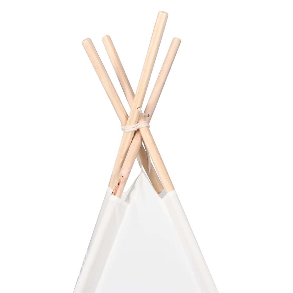 vidaXL Teepee Tent White 120 x 120 x 150 cm Fabric and Plastic - 33909