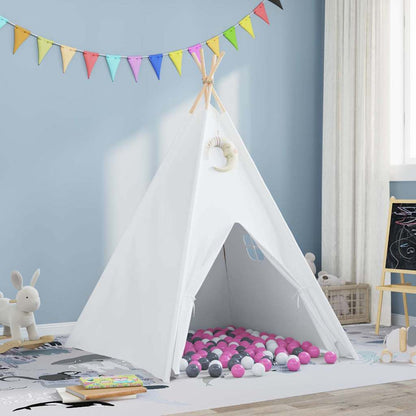 vidaXL Teepee Tent White 120 x 120 x 150 cm Fabric and Plastic - 33909