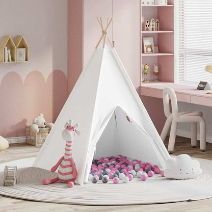 vidaXL Teepee Tent White 120 x 120 x 150 cm Fabric and Plastic - 33909