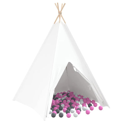 vidaXL Teepee Tent White 120 x 120 x 150 cm Fabric and Plastic - 33909