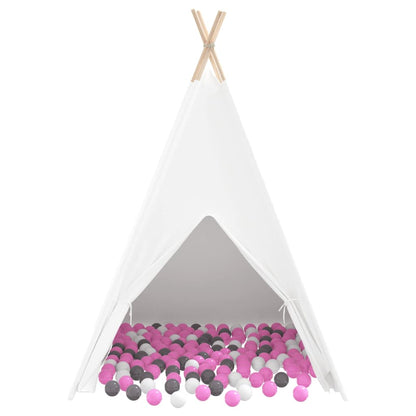 vidaXL Teepee Tent White 120 x 120 x 150 cm Fabric and Plastic - 33909