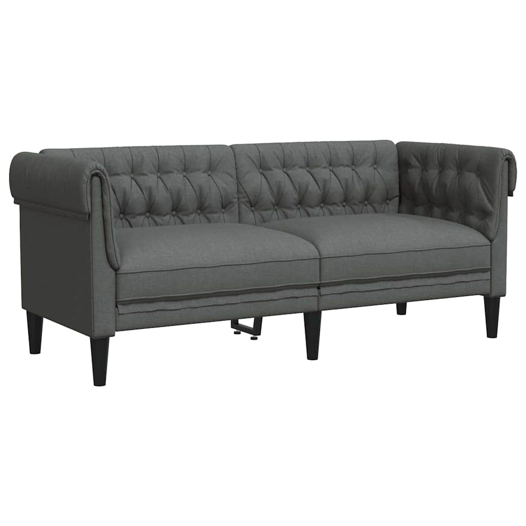 vidaXL Living Room Couch 2 pcs Dark Grey Fabric - 201.5 x 74.5 x 74.5 cm