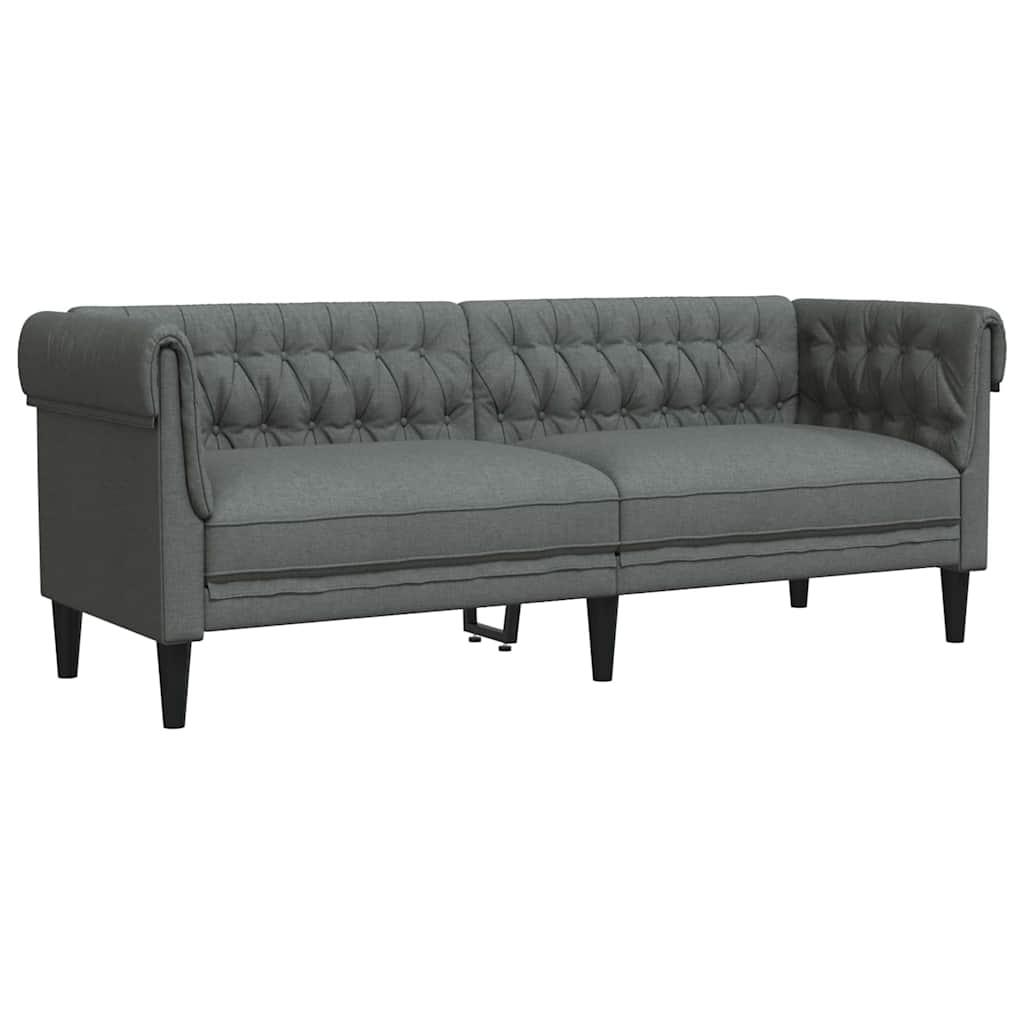 vidaXL Living Room Couch 2 pcs Dark Grey Fabric - 201.5 x 74.5 x 74.5 cm