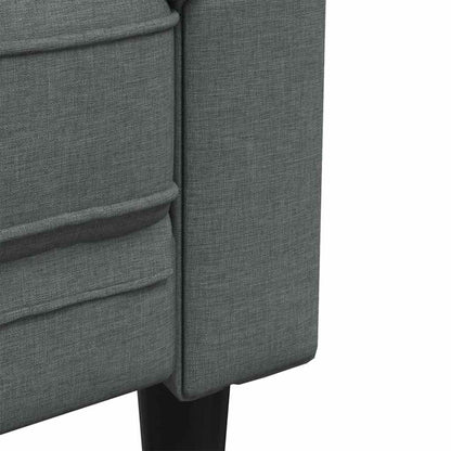 vidaXL Living Room Couch 3 pcs Dark Grey Fabric - 201.5 x 74.5 x 74.5 cm