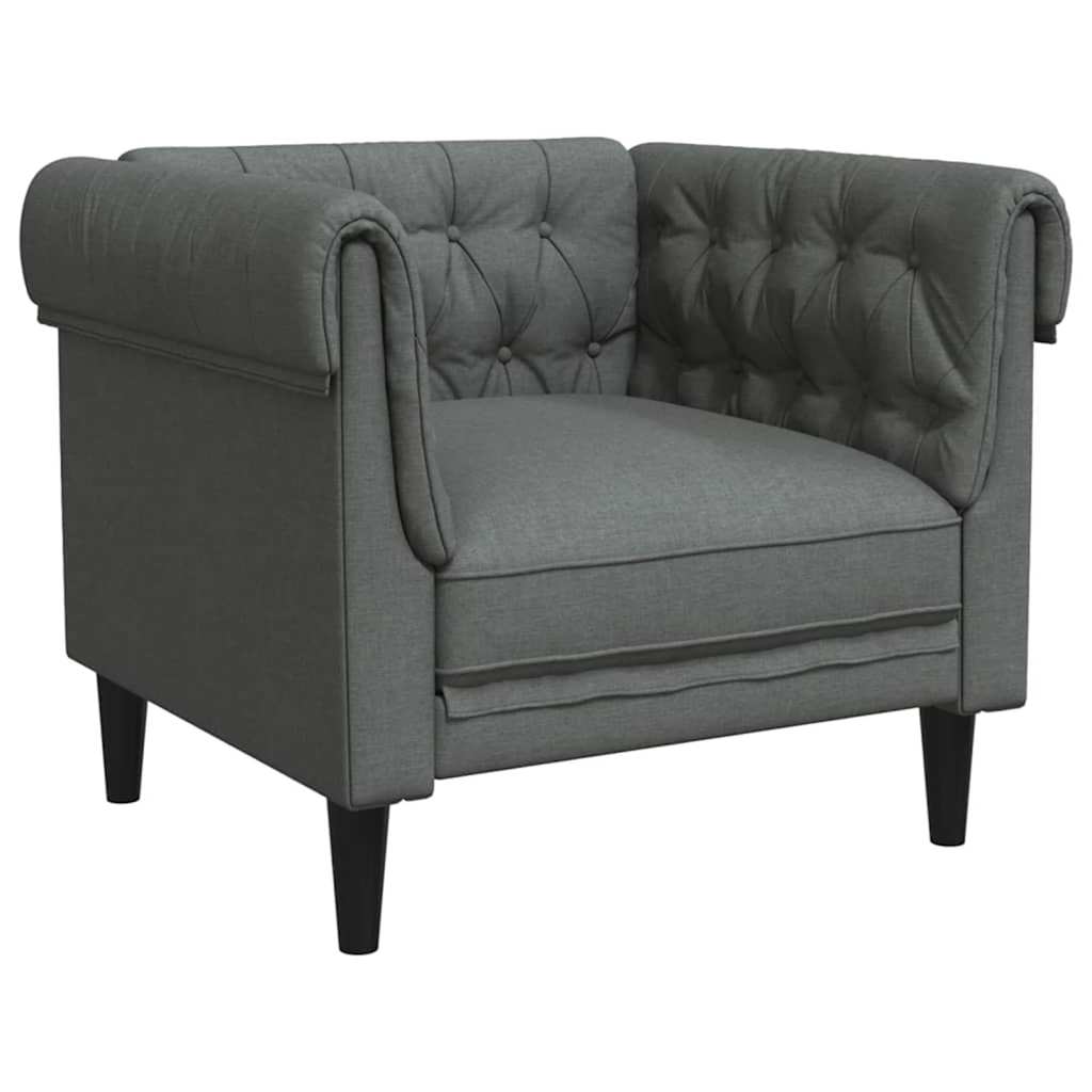 vidaXL Living Room Couch 3 pcs Dark Grey Fabric - 201.5 x 74.5 x 74.5 cm