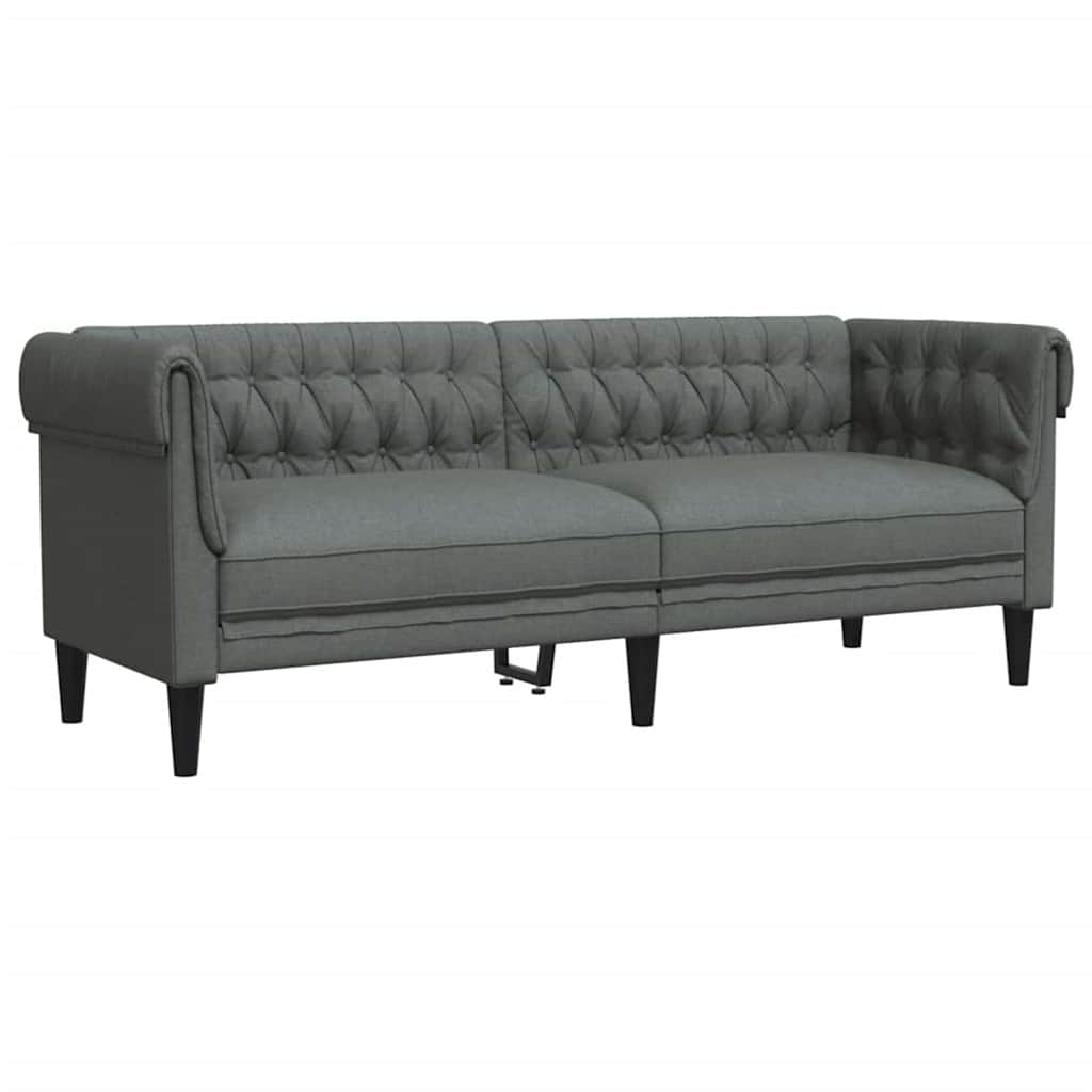 vidaXL Living Room Couch 3 pcs Dark Grey Fabric - 201.5 x 74.5 x 74.5 cm