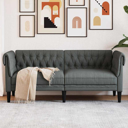 vidaXL Sofa Dark Grey 182.5 x 74.5 x 74.5 cm Polyester