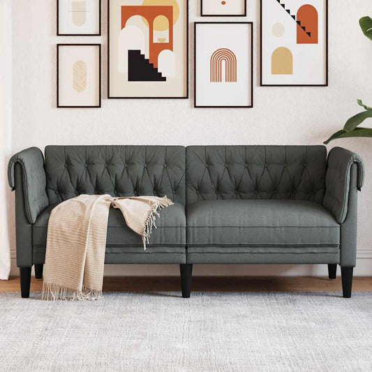 vidaXL Sofa Dark Grey 182.5 x 74.5 x 74.5 cm Polyester