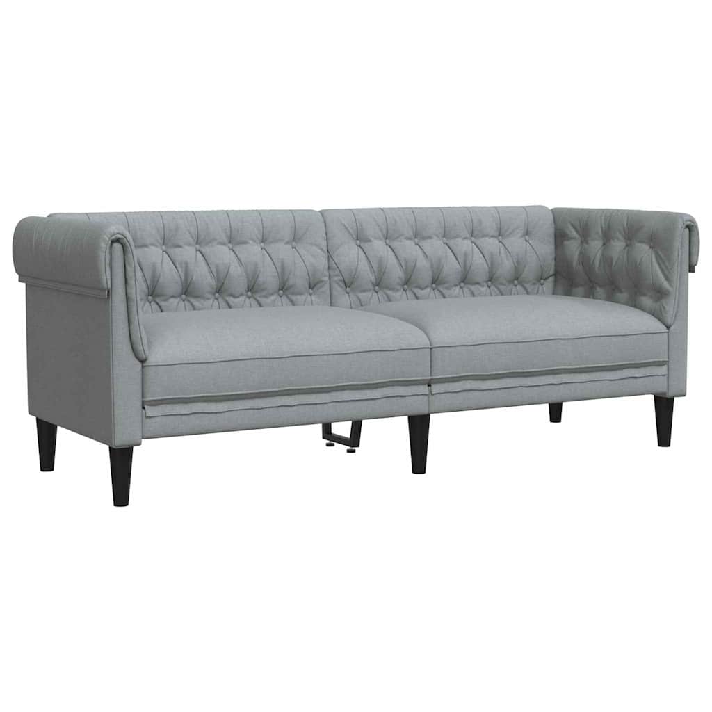 vidaXL Sofa Light Grey 201.5 x 74.5 x 74.5 cm Polyester