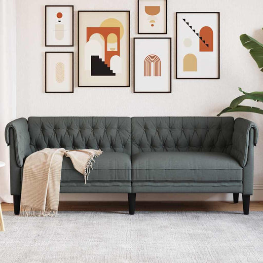 vidaXL Sofa Dark Grey 201.5 x 74.5 x 74.5 cm Polyester