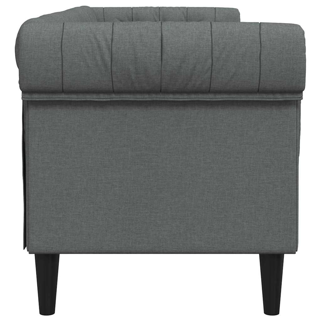 vidaXL Sofa Dark Grey 201.5 x 74.5 x 74.5 cm Polyester