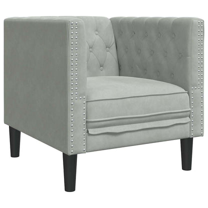 vidaXL Sofa Light Grey 74.5 x 71 x 70.5 cm Velvet