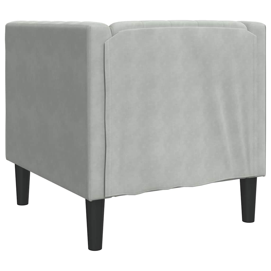 vidaXL Sofa Light Grey 74.5 x 71 x 70.5 cm Velvet