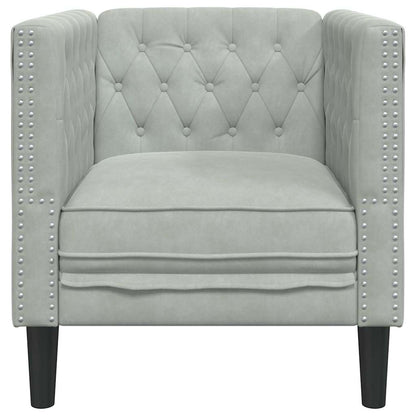 vidaXL Sofa Light Grey 74.5 x 71 x 70.5 cm Velvet