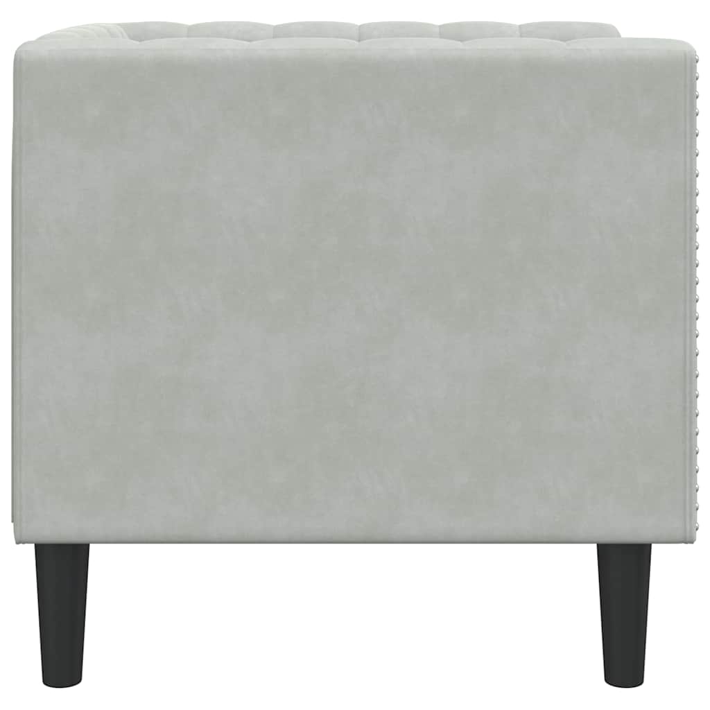 vidaXL Sofa Light Grey 74.5 x 71 x 70.5 cm Velvet