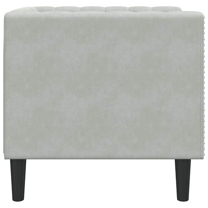 vidaXL Sofa Light Grey 74.5 x 71 x 70.5 cm Velvet