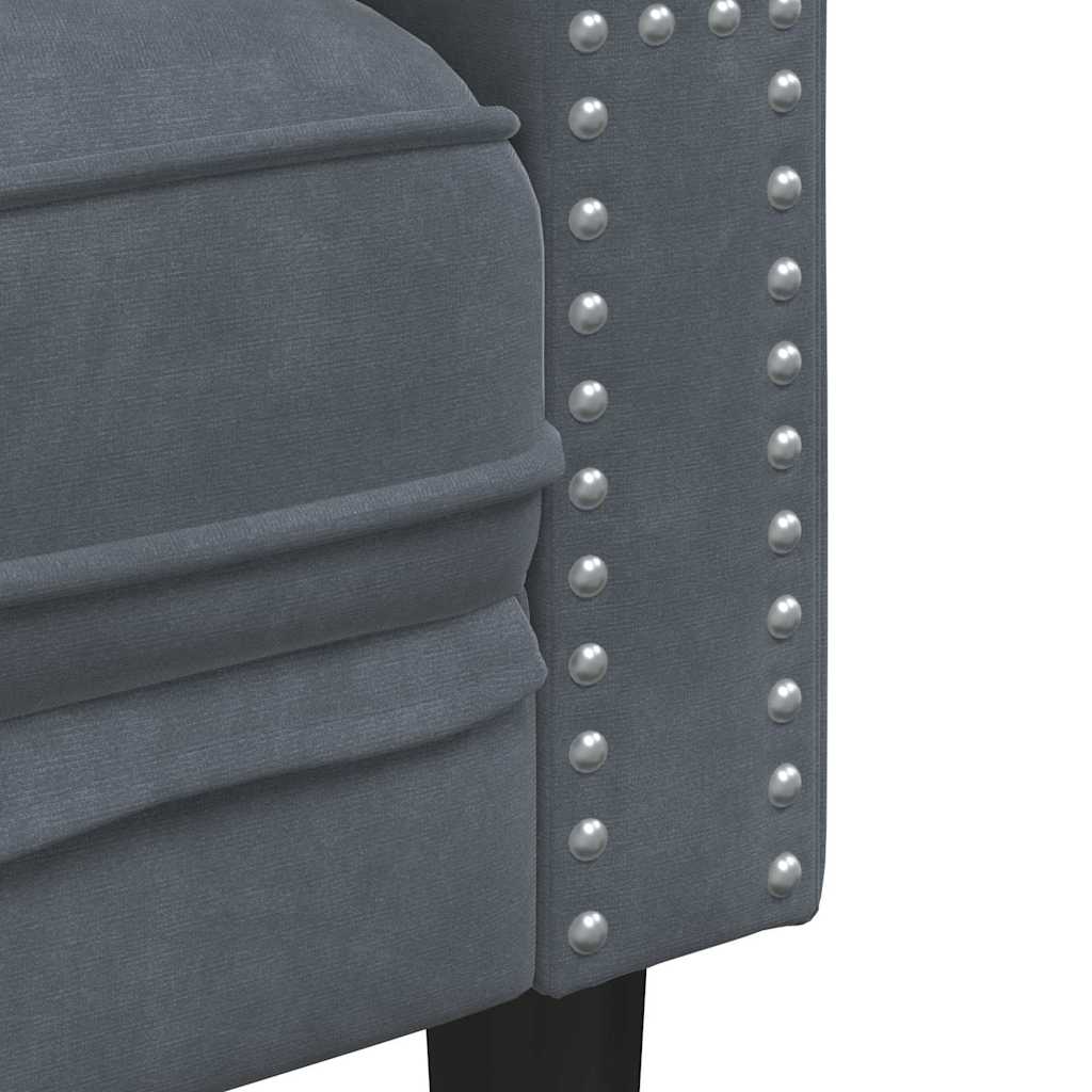 vidaXL Sofa Dark Grey 74.5 x 71 x 70.5 cm Velvet