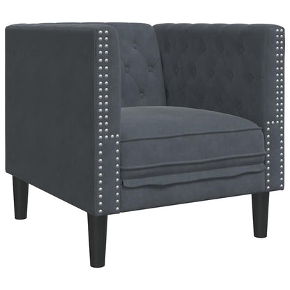 vidaXL Sofa Dark Grey 74.5 x 71 x 70.5 cm Velvet