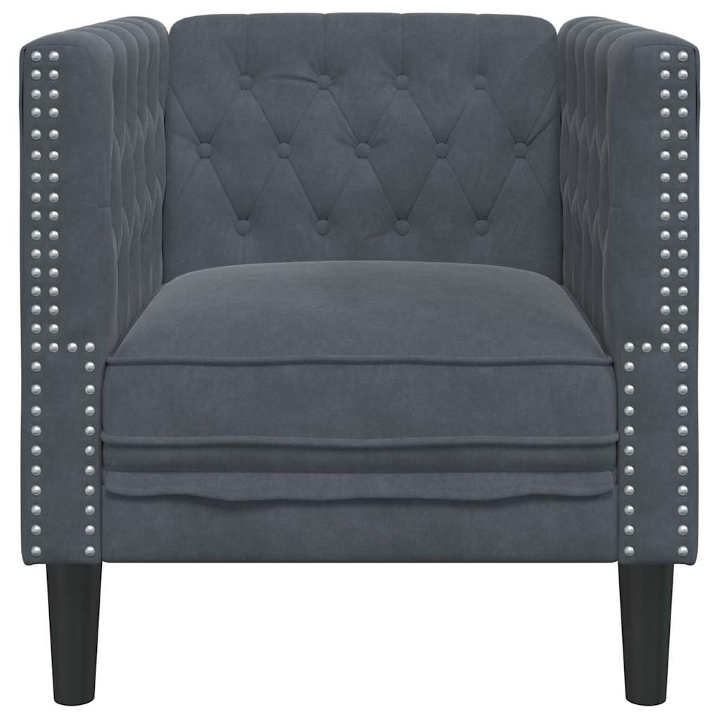 vidaXL Sofa Dark Grey 74.5 x 71 x 70.5 cm Velvet