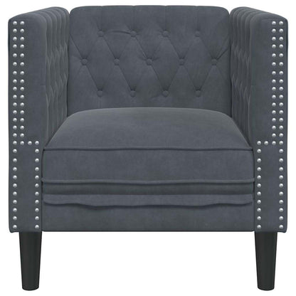 vidaXL Sofa Dark Grey 74.5 x 71 x 70.5 cm Velvet