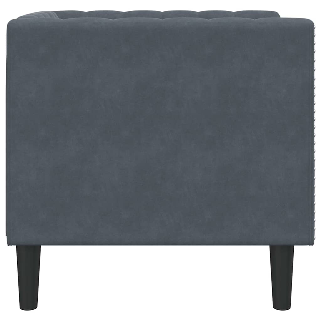 vidaXL Sofa Dark Grey 74.5 x 71 x 70.5 cm Velvet